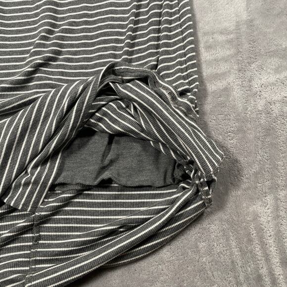 Marine Layer Dress Medium Grey Striped Ribbed Bodycon Coastal Casual 90s Indie - Picture 6 of 10